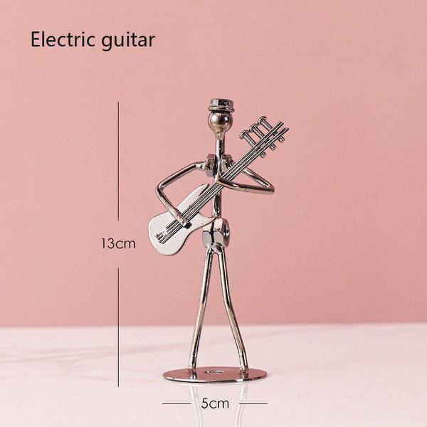 

Металлический музыкант, статуя гитариста, музыкальный инструмент, маленькое железо, художественная Коллекционная статуэтка, украшение для дома, кафе, офиса, книжная полка 3