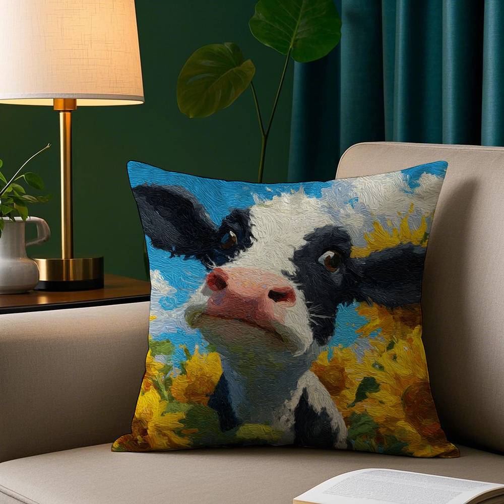 

Забавные животные Корова Жираф Наволочка Короткий плюш Принт Наволочка для подушки Квадратные Наволочки для диванных подушек Домашний декор для дивана 12x12Inch