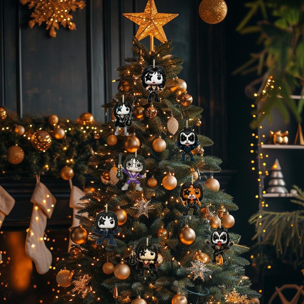 Kiss Band Weihnachts-Countdown-Kalender mit Acrylfiguren zur Feiertagsdekoration