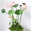 Romantic Simulation Lotus Leaf PU Fake Lotus Branch Artificial Lotus  Pastoral Decorative