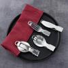 Portable Picnic Stainless Steel Utensils Folding Tableware Cutlery Spoon Spork Fork