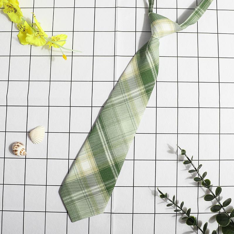 Jk Small Tie Female College Style Lazy Japanese Plaid Uniform Shirt Tie Student Ins Men'S And Women'S Short Styles Free Of Charge