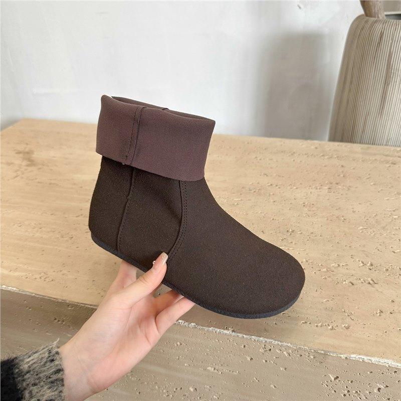 

Soft leather big-headed short boots women s literary and retro flat-bottomed single boots 2024 autumn and winter new fashion trend versatile Martin bo 40