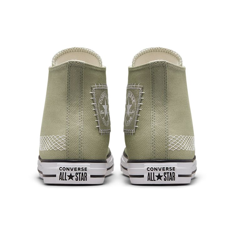 Converse Chuck Taylor All Star Vintage Denim Twill Durable High-Top Canvas Shoes Unisex Sneakers Olive-Green A00778C