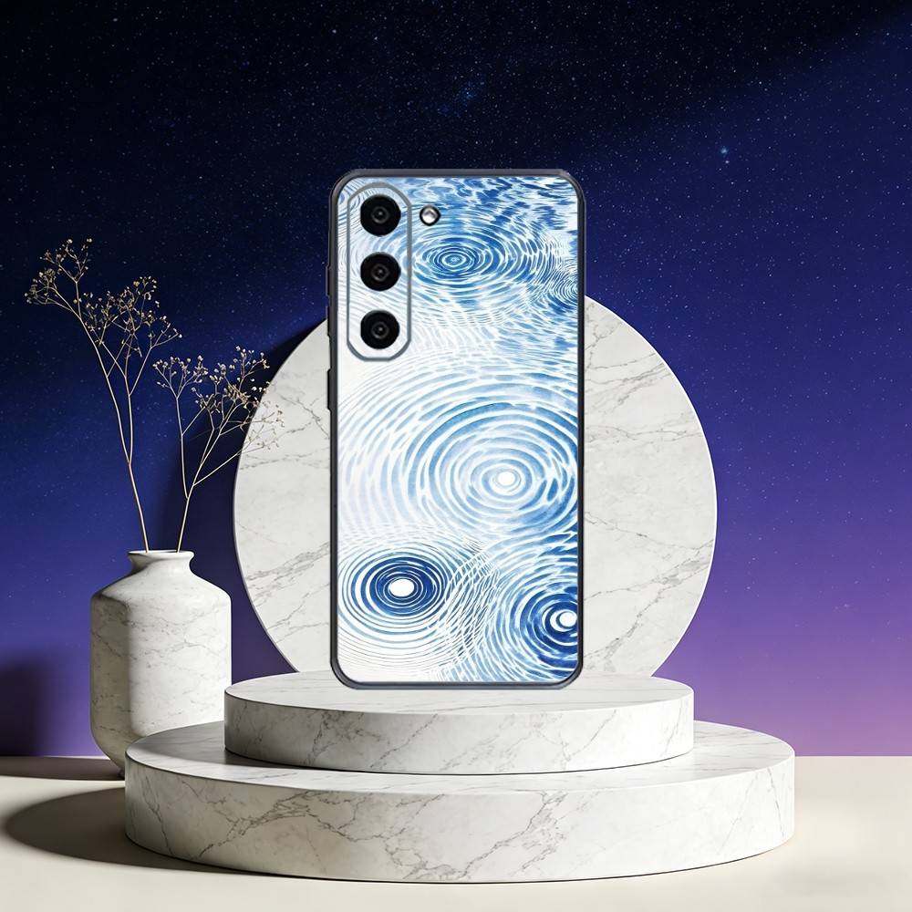 Clear Water Ripples Phone Case For Samsung Galaxy A73,A72,A71,A70,A53,A52,A51,Others Soft Black Cover