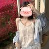 Women's Summer French White V-neck Lace Trim Camisole Dress