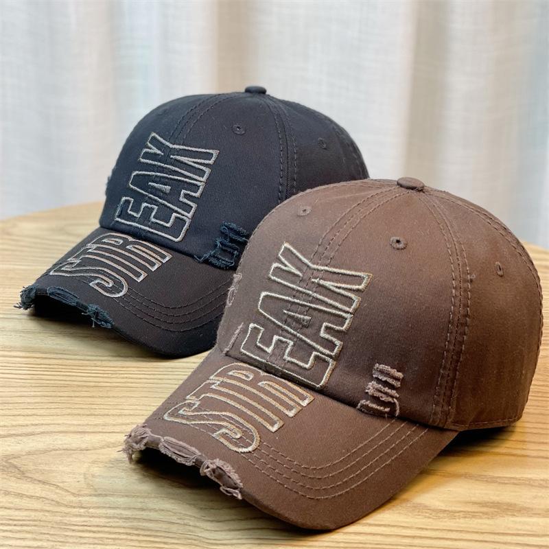 Hat Women's Spring and Autumn Korean Style Trendy Letter Embroidered Baseball Hat Fashionable Casual Baseball Hat Men Street Hip Hop Hat Young Man