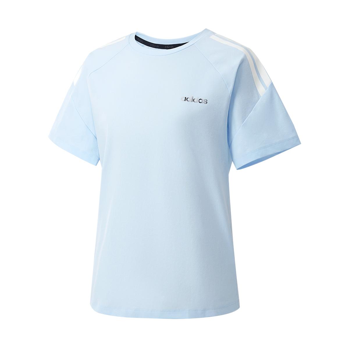 Adidas T Shirts Women s Blue Crew Neck Moderate KQ5376 S