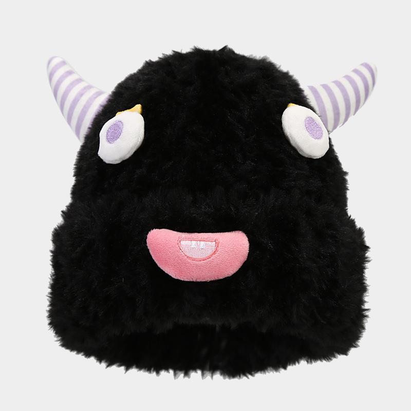 

Autumn and winter creative new funny horn cartoon knitted hat big head circumference holiday atmosphere decorative knitted hat tide one size fits all