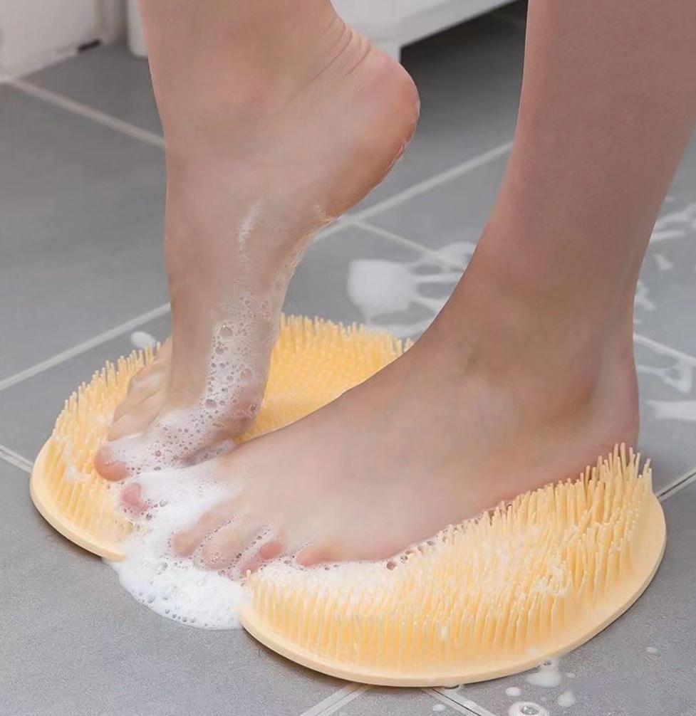 Multifunctional Non-Slip Bath Mat with Foot & Back Scrubbing, Dead Skin Removal, and Large Suction Cups