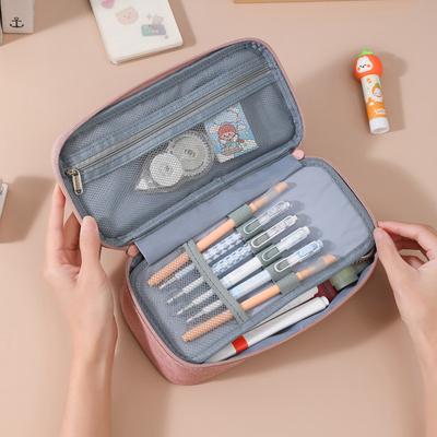 1 Stück Stifte Aufbewahrungstasche Federmäppchen 2 Fächer Große Kapazität Kosmetik Hohe Qualität Lernbedarf Einfache Schüler Schreibwarenboxen