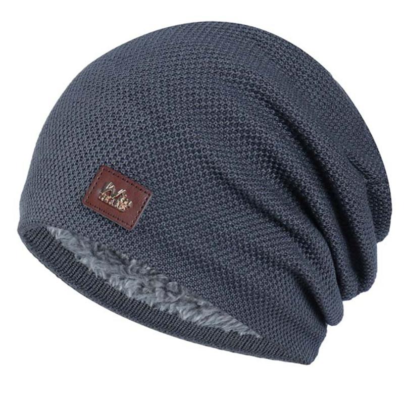 

Новые зимние шапки унисекс Wins Label, модные объемные шапки-бини с флисовой подкладкой, теплые вязаные шапки для мужчин и женщин, лыжные шапки-бини 55cm-60cm серый