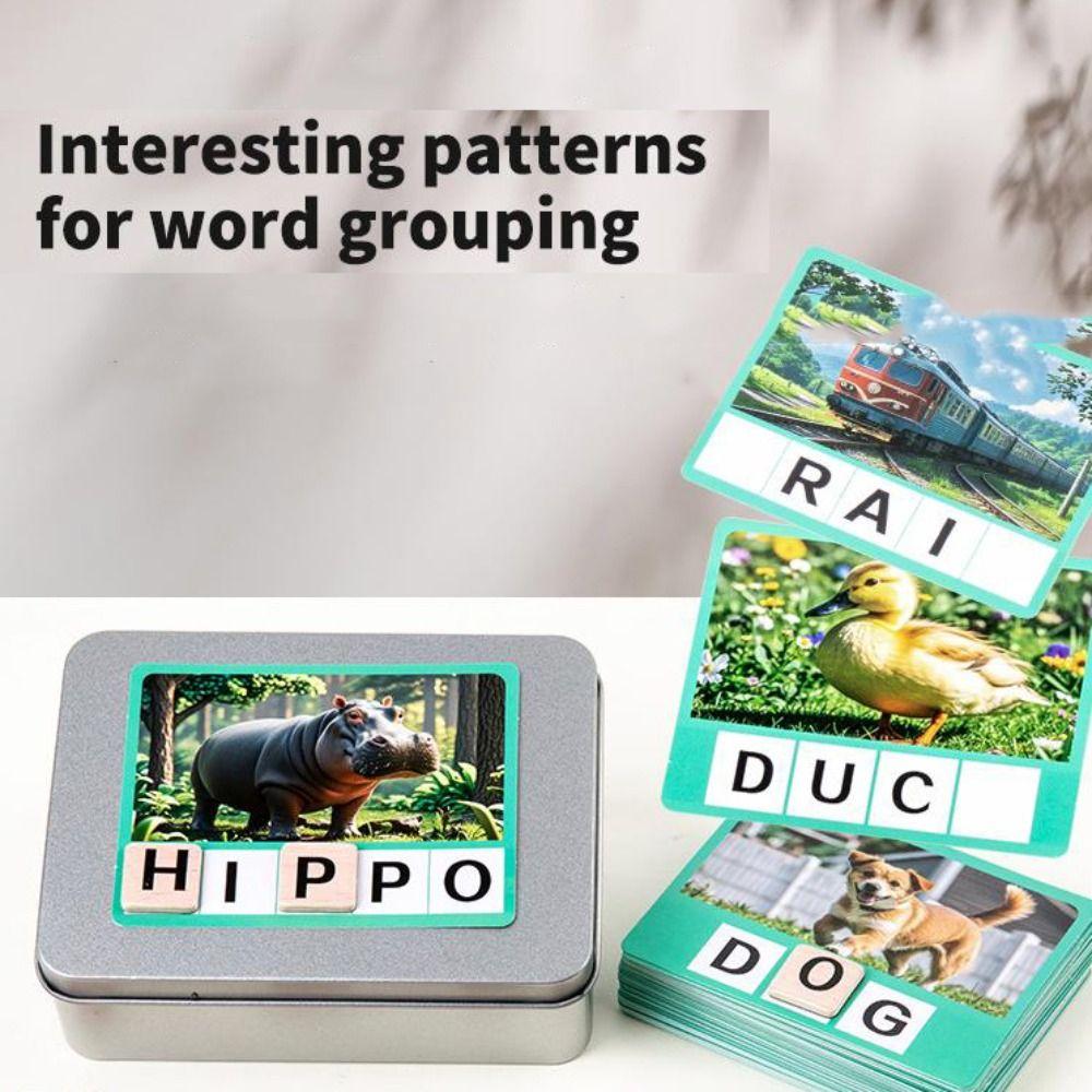 Alphabet Spell The Word Game Wooden Puzzle Letter Spelling Block  Educational Toy