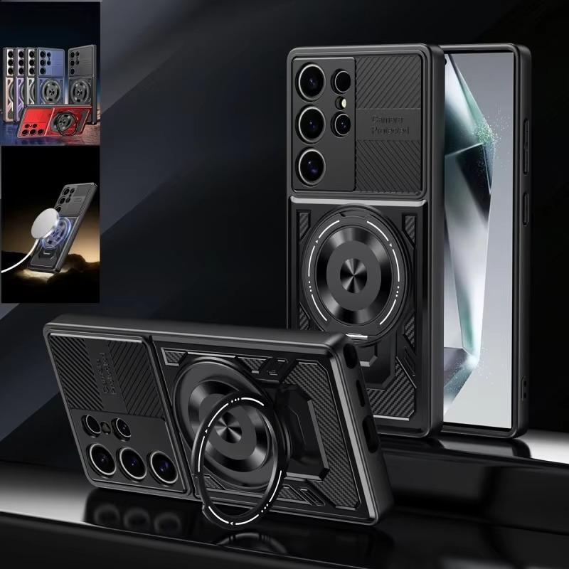 For Samsung Galaxy S25 S24 Ultra S23 FE S22 Plus S21 FE Luxury Magsafe Magnetic Wireless Charging Armor Case