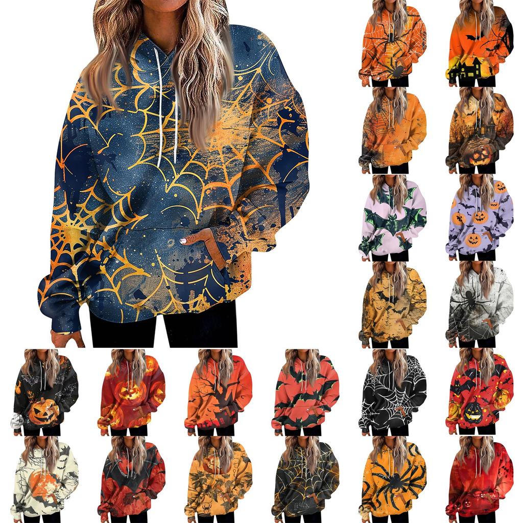 Women's Casual Fashion Print Long Sleeve Pullover Hoodies Sweatshirts