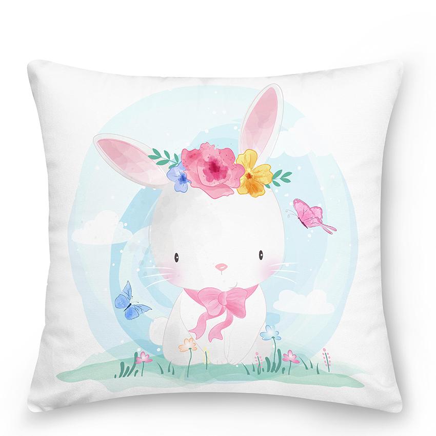 Bedroom Living Room Sofa Pillowcase Cute Panda Animal Print  Cartoon Cushion Cover Blue Home