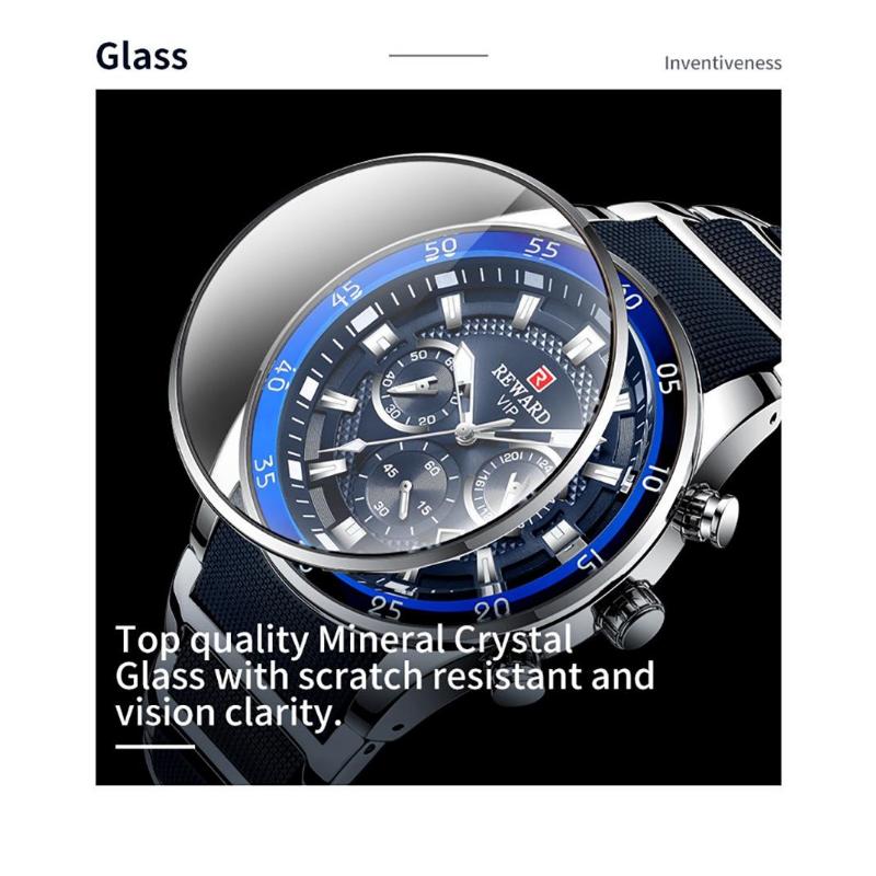 New Sport Watches for Men Fashion Silicone Stainless Steel Quartz Watches Waterproof Chronograph Wrist Watches