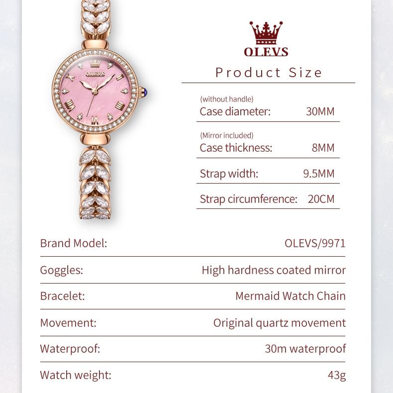 Nuevo Reloj de marca OLEVS, reloj de pulsera ligero de lujo, reloj de cuarzo nicho, reloj