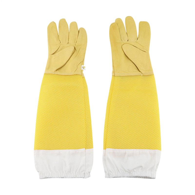 1 Pair Breathable Beekeeping Gloves Long Sleeves Protective Gloves Durable Beekeeper Gloves Safety Protection Breathable Mesh