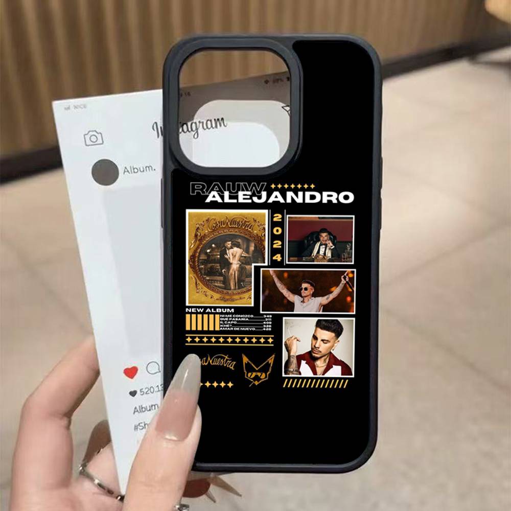 Singer R-Rauw Alejandro Black Silicone Hard Plastic Phone Case For Iphone 17 Air 16 15 14 13 12 11 Pro Max PC TPU