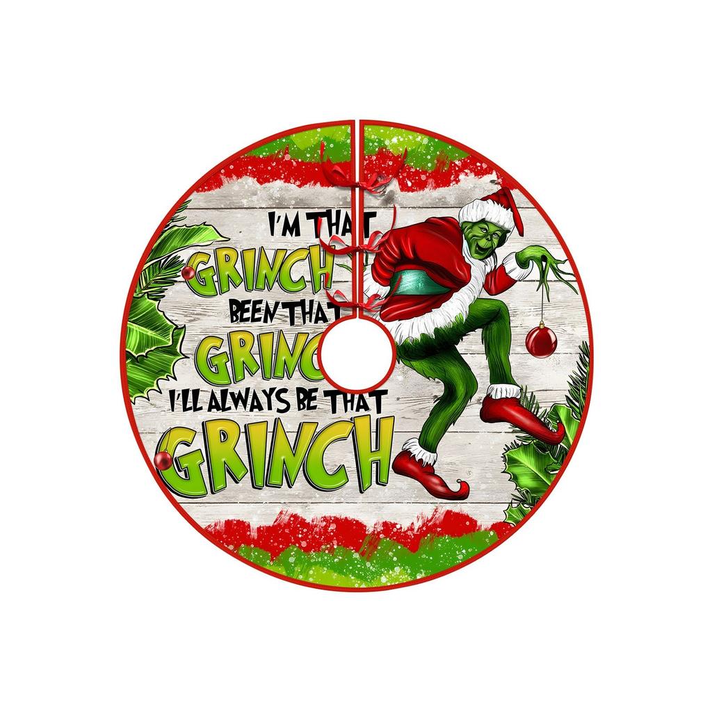 Christmas Tree Skirt Creative Exquisite Printing Santa Clauss Tree Bottom Decoration Christmas Supplies Ornaments