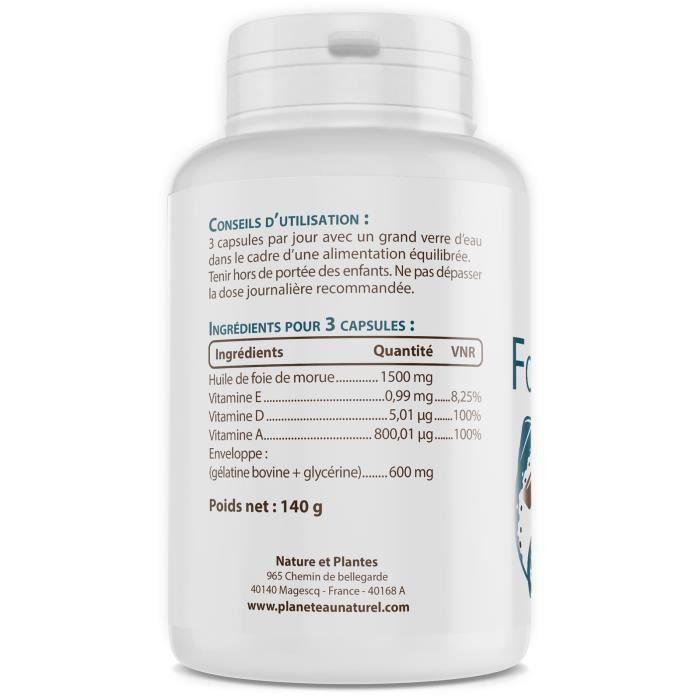 Huile de foie de morue - 500 mg - 200 capsules …