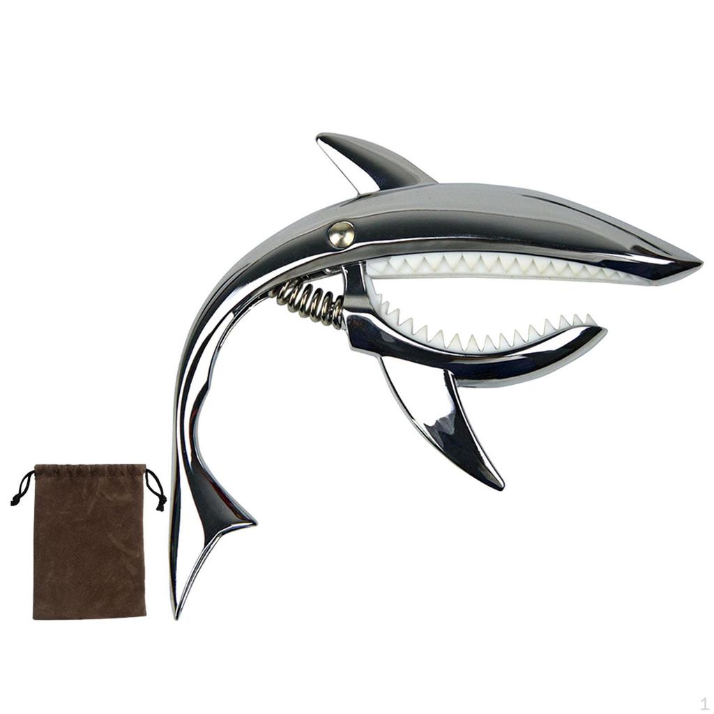 Guitar Capo Cute Shaped with Storage Pouch Zinc Alloy Tone Clip Spring for Acoustic Bass