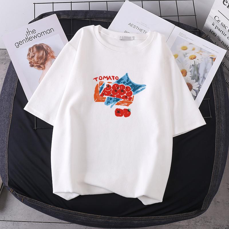 Letní tričko s krátkým rukávem oversized triko Roztomilý vzor topů Dámská trička Tričko se vzorem zvířecí kachny Bílá dámská trička