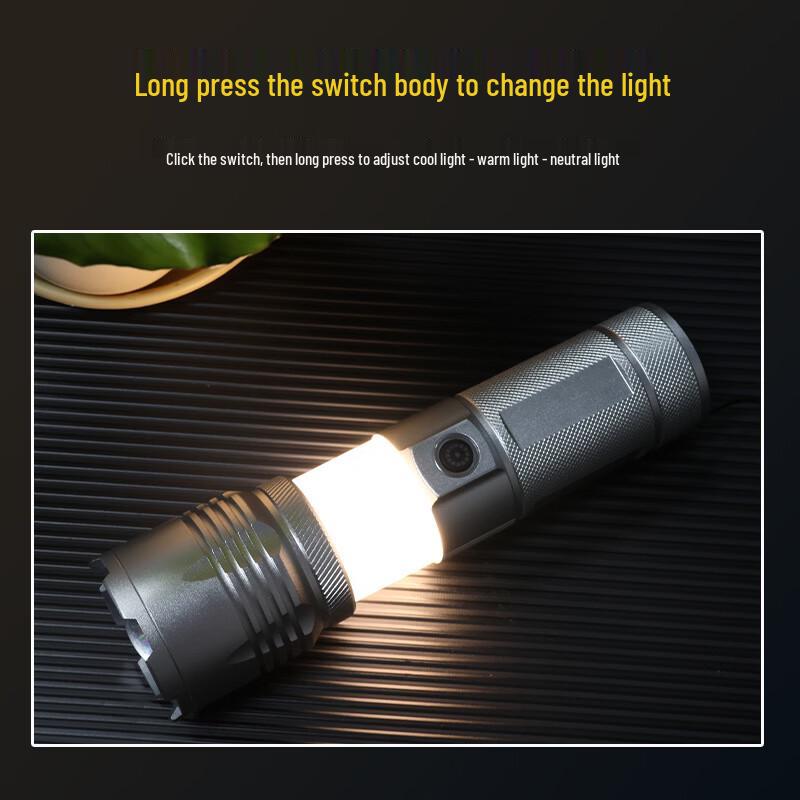 TLXTX7 Portable Zoomable COB LED Flashlight