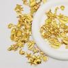 10/15PCS Gold Color Marine Life Charms Alloy Fish Mermaid Shell Conch Seahorse Octopus Pendant Bracelet Jewelry Making Accessory