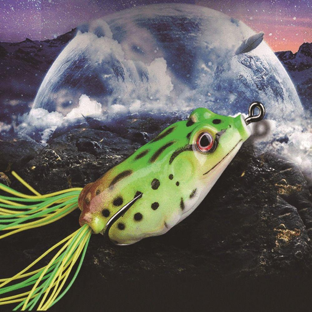 2PCS 3D Eyes Frog Lures 12g Weight Plastic Fishing Lure Durable Soft Tube Bait Wild Fishing