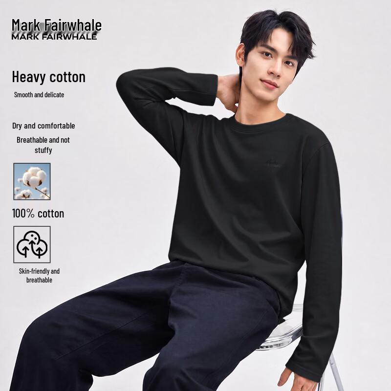 MARK FAIRWHALE Men's Heavyweight Cotton Long Sleeve T-Shirt