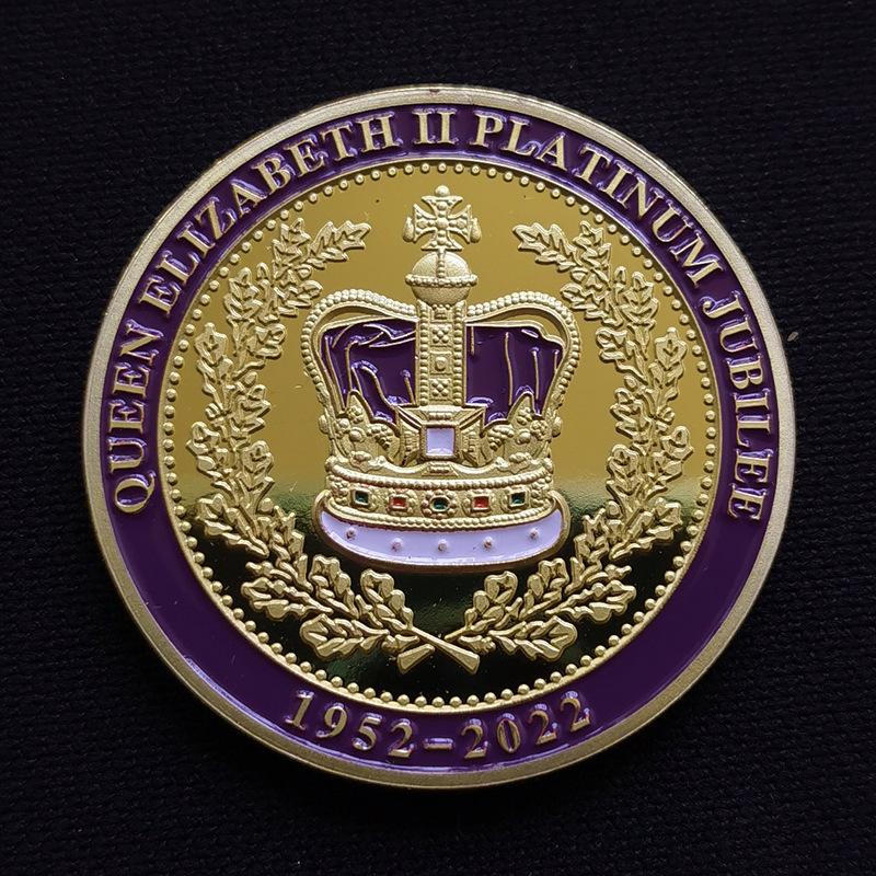 Médaille commémorative du jubilé de platine de la reine Elizabeth II Pièce commémorative en or, argent et cuivre Médaille Pièce