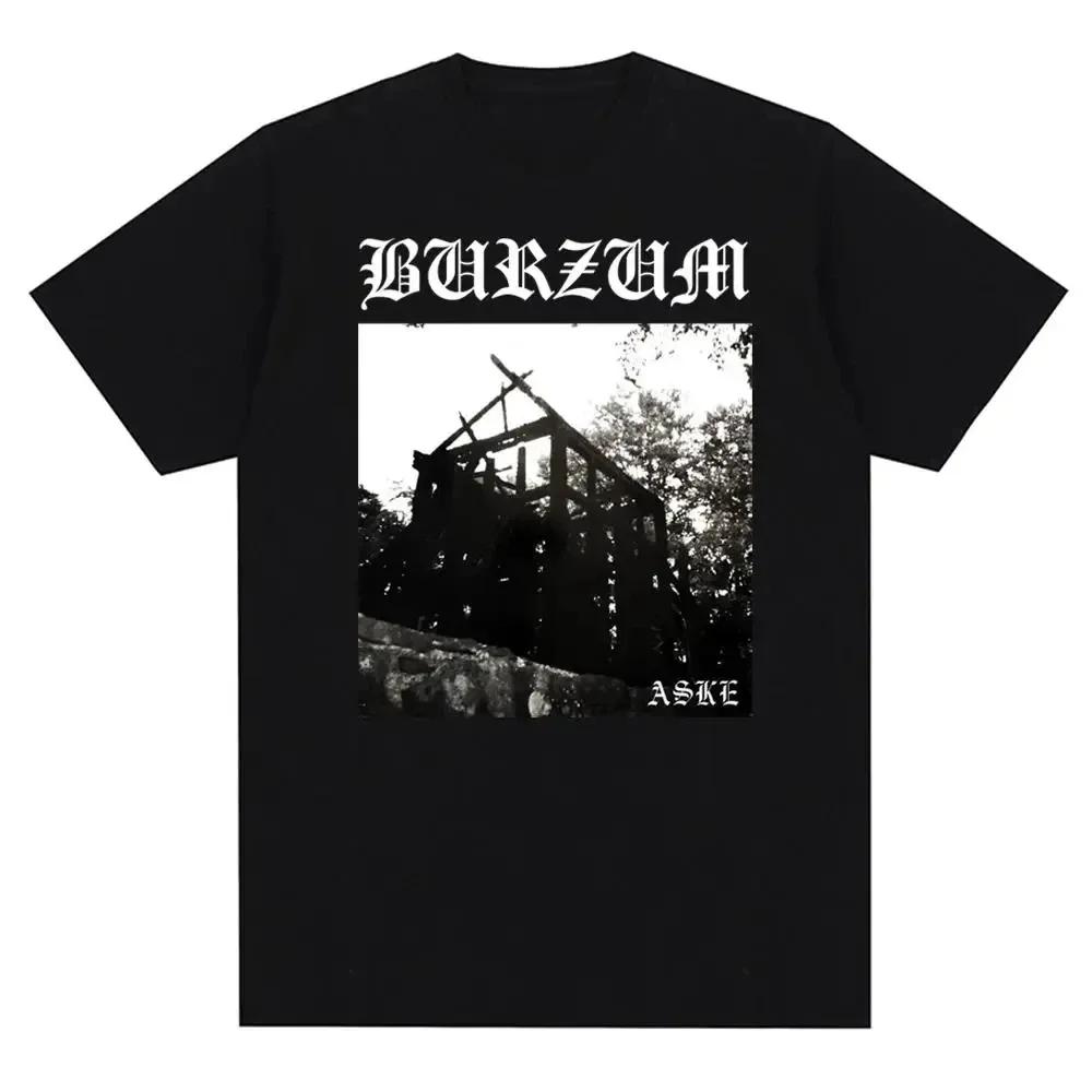 

Vintage metal band Burzum album cover print music T-shirt, unisex casual short sleeve, large size, gender-neutral - Men s Sum... S