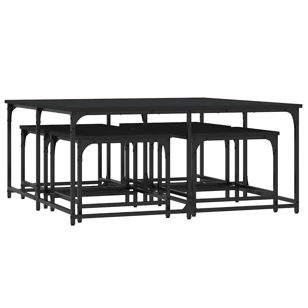 Vidaxl Coffee Tables, Nesting, 5 Pcs, Black