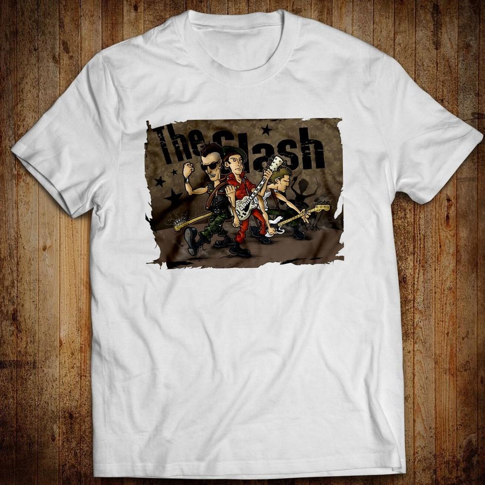 The Clash Rock Band Joe Strummer T-shirt White Cotton Unisex S-5XL Unisex T-Shirt S