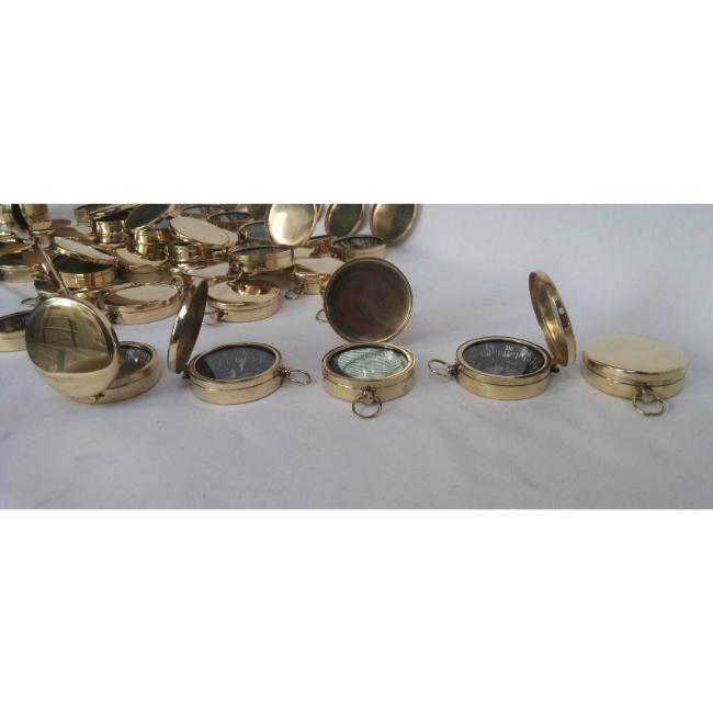 Antique Vintage Brass Nautical Pocket Compass 45mm Lot Of 100 Pcs Marine