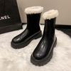 Women's 2025 Knee-High Waterproof Fleece-Lined Slimming Boots - Thick-Soled, Over-the-Knee, High-Top Cotton-Padded Winter Knight Boots.