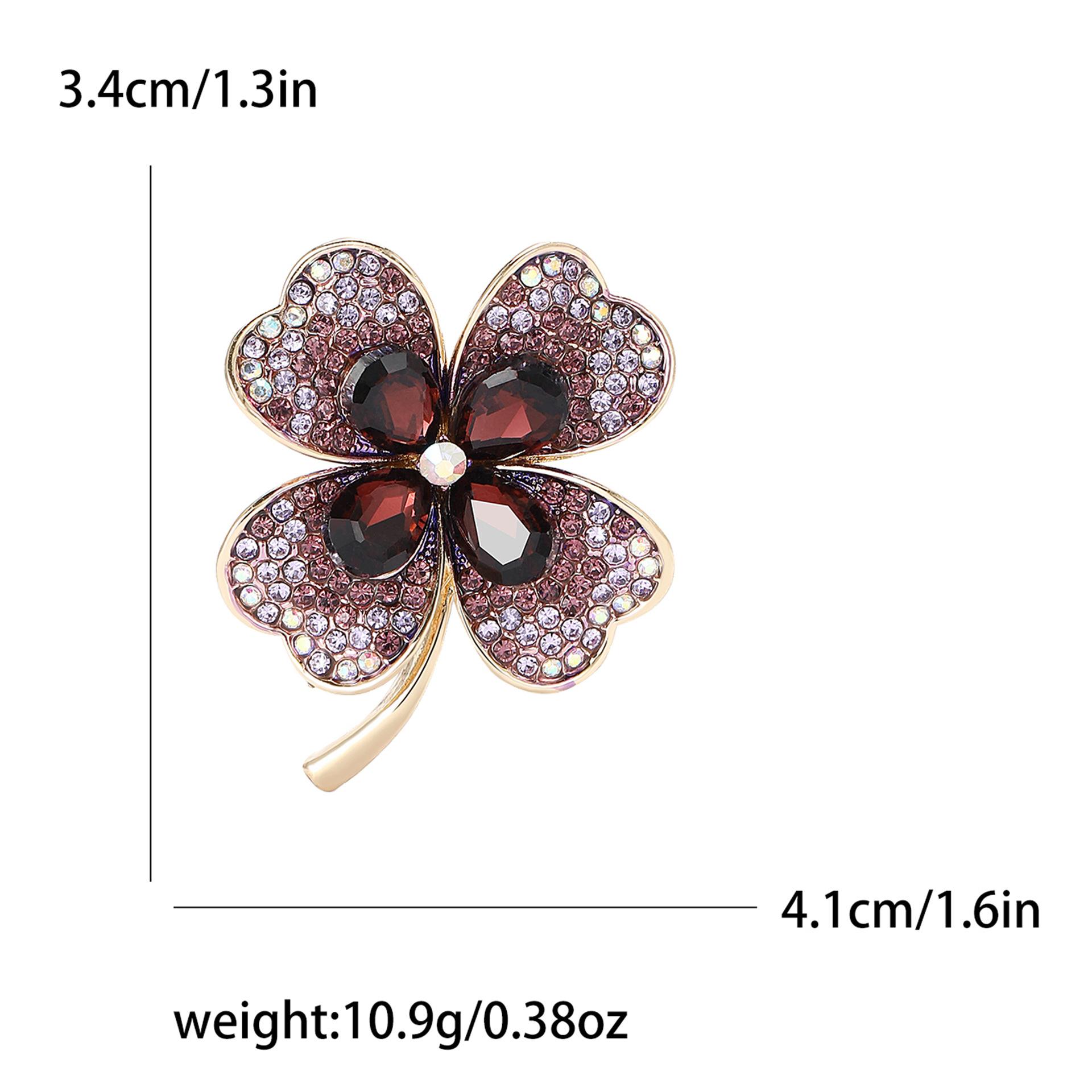 

Высококачественный сплав со стразами, брошь в виде четырехлистного клевера, модный изысканный женский костюм, кардиган, корсаж, ювелирное украшение, булавка