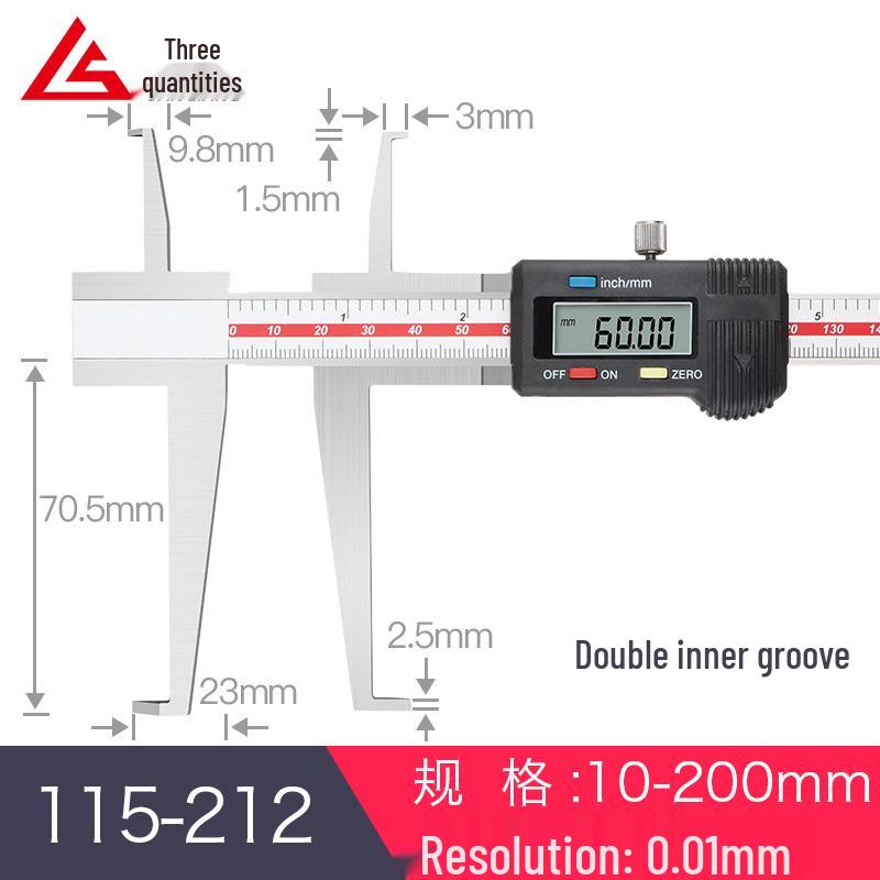 Stainless Steel Digital Vernier Caliper 10-150mm for Inner/Outer Groove Measurement