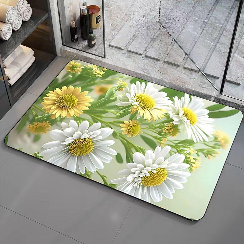 3D Expansion Wind Three-dimensional Diatom Mud Floor Mat Bathroom Toilet Water Absorption Non-slip Mat Household Toilet Foot Mat Quick Drying