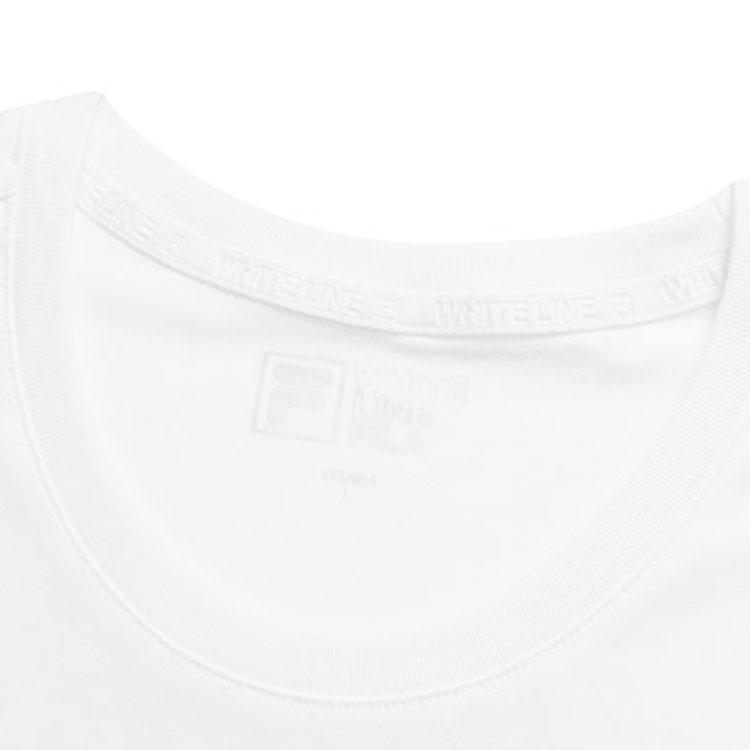 FILA X Pepe Shimada Collaboration Logo Cat Illustration American Vintage Sports Crew Neck Short Sleeve T-Shirt Men Tops White F11M123192FWT