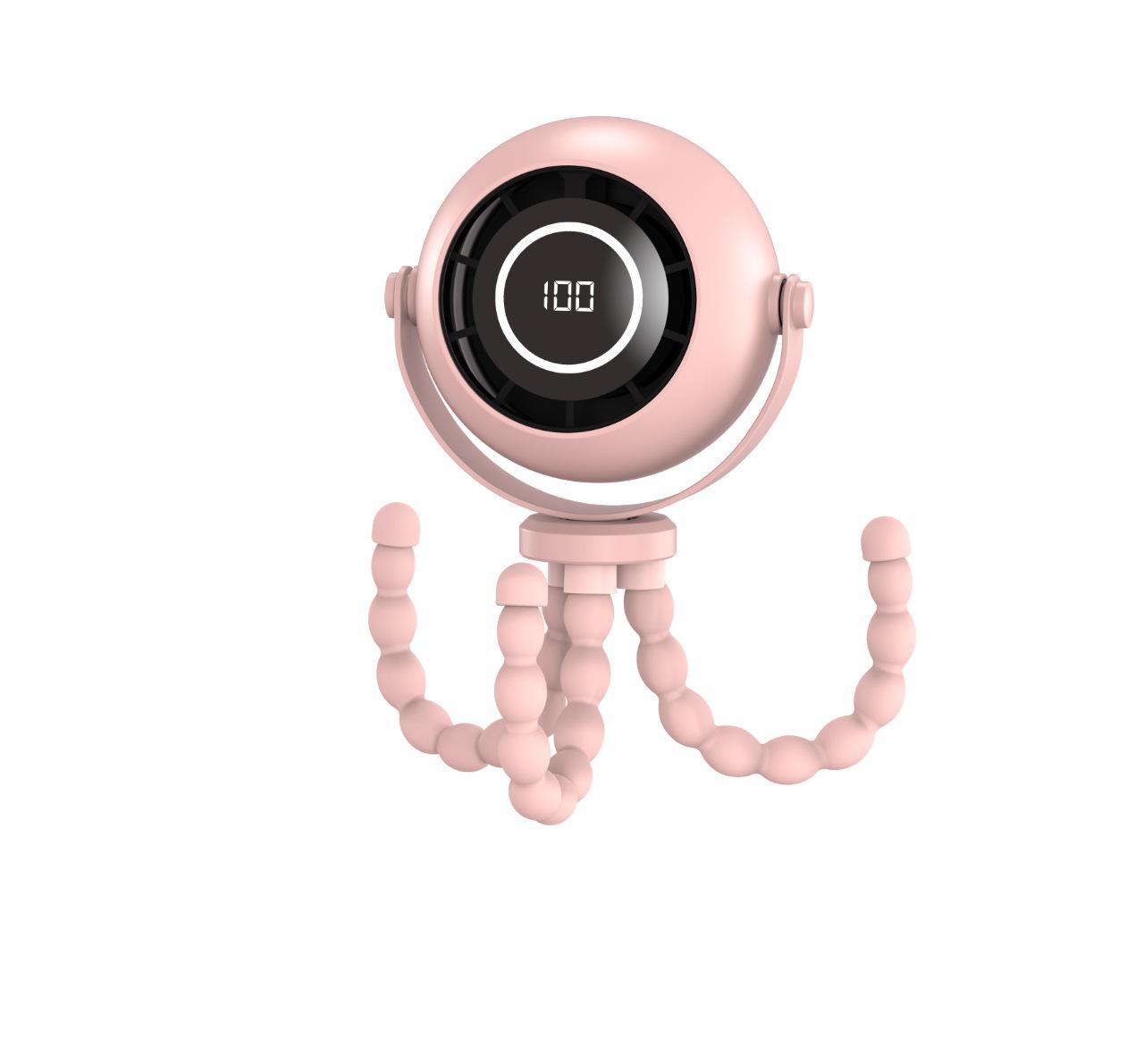 2026 Octopus Stroller Fan: Silent, Powerful Wind, Digital Display, Night Light, Multifunctional & Portable 310x134x90mm