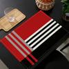 4Pcs Abstract Geometric Pattern Placemat Gray Red Black Autumn Thanksgiving Table Mat for Kitchen