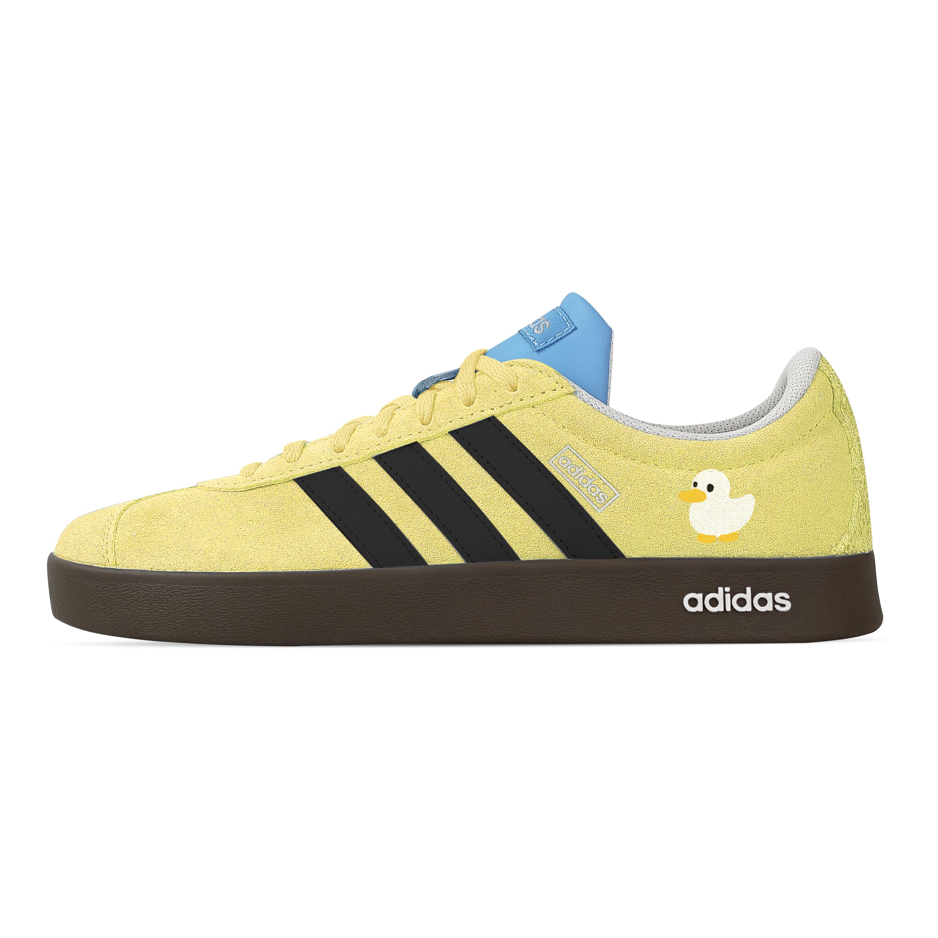 

Custom Adidas VL COURT 2.0 Milk Yellow Duck Low top German Army Trainers Unisex Yellow JI0496(Team773-) 36