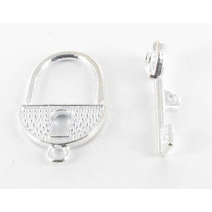 Fermoir toggle Cadenas et clé Argenté