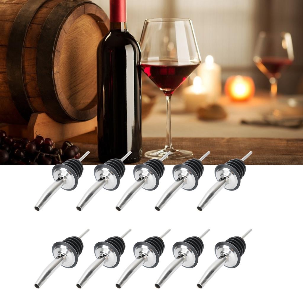 10Pcs 304 Stainless Steel Wine Stopper Bottle Pourer Liquor Dispenser Kitchen Bar Accessories