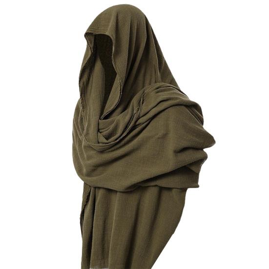 Men Scarf Vintage Soft Fabric Comfortable Breathable Solid Color Keep Warm Spring Male Hood Cloak Medieval Costume for Banquet