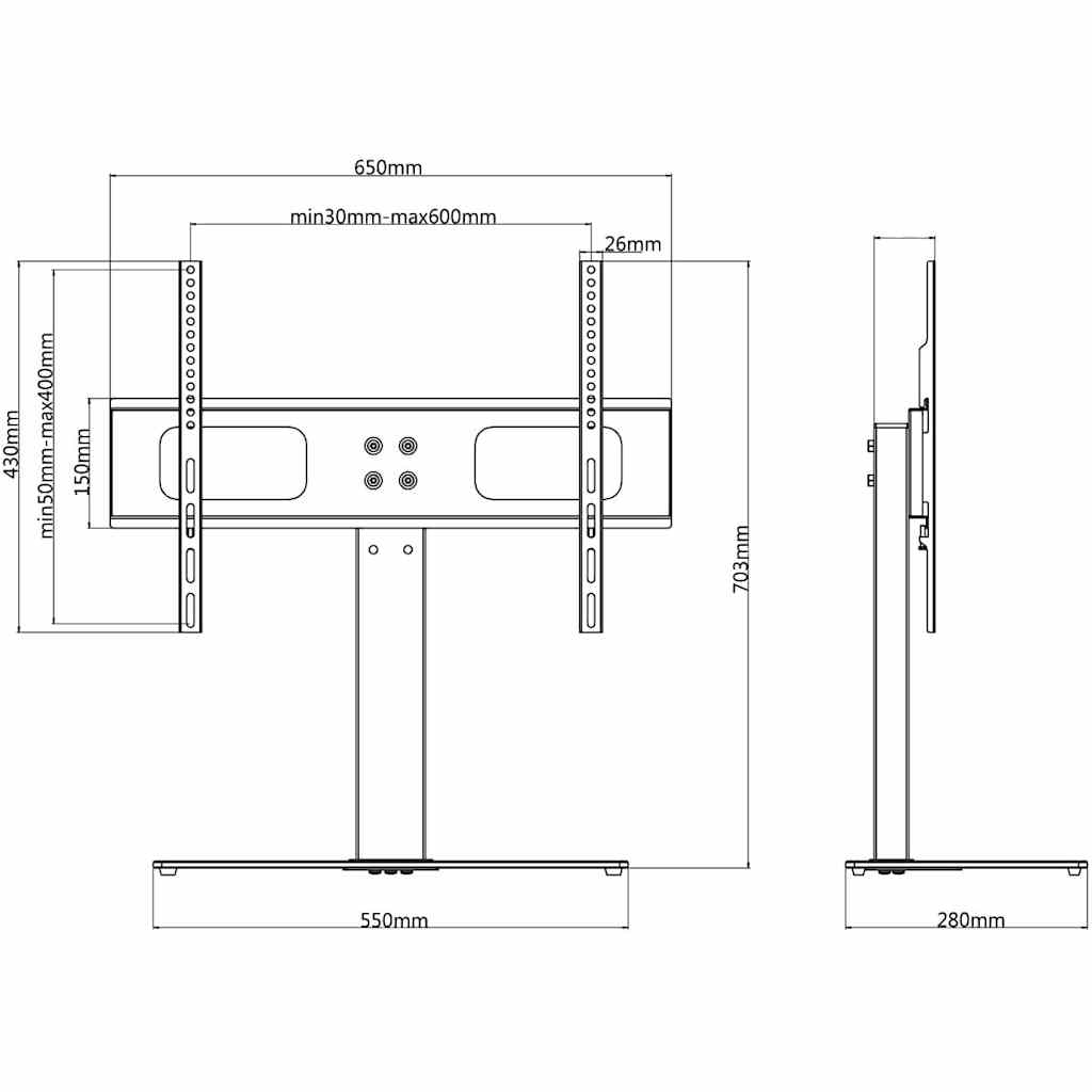 TV Stand with Base Iron Black 32 70