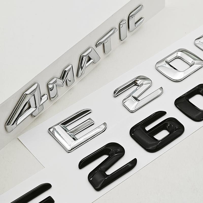 3D ABS Car Letters Rear Trunk Badge Logo E200 E260 Sticker Emblem For Mercedes Benz E Class E200 E260 W213 Auto Tail Accessories AU0